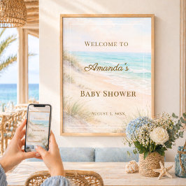 Strand kust Baby Shower Välkommen Poster