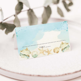 Strand Kust Destination Bröllop Födelsedag Brud- Placeringskort