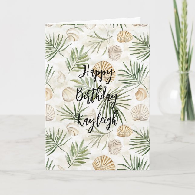 Strand Kust Hav Musslor Födelsedag Kort (Framsida)