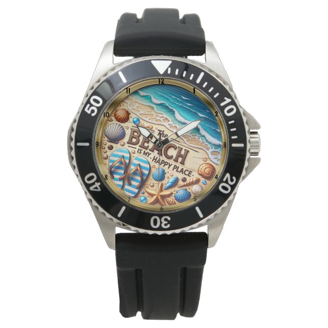 Strand Lycklig Plats Snigelskal  Armbandsur (Framsida)