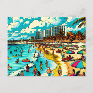 Strand med en Pop Art-känsla Vykort