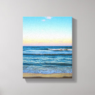 Strand med ljusa vågor bild på canvas