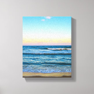 Strand med ljusa vågor bild på canvas