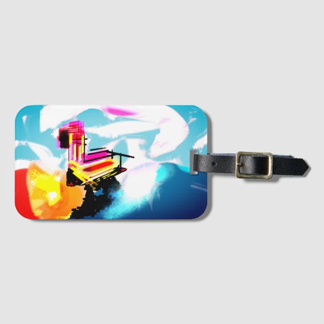 Strand med rosa flamingo bagagebricka (Framsida horisontal)