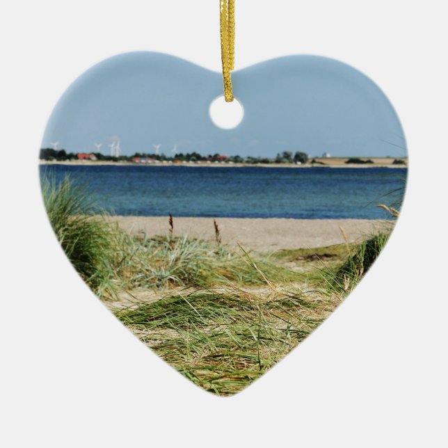 Strand mit Dünen Julgransprydnad Keramik (Framsidan)