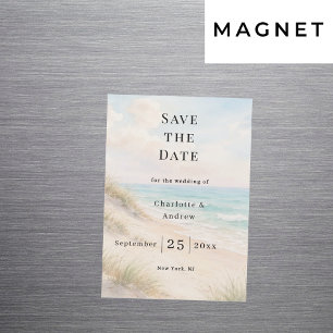 Strand modern kustbröllop Save the Date-magnet Magnetisk Inbjudningskort