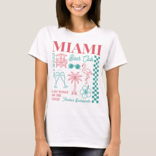 Strand Möhippa Fest Retro Doodle Skiss Miami T Shirt