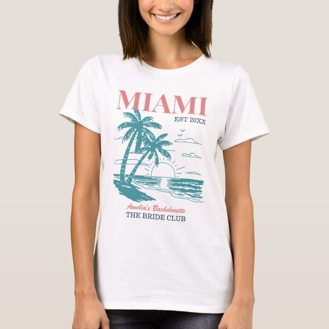 Strand Möhippa Fest Semester Tjejresa Miami T Shirt (Framsida)