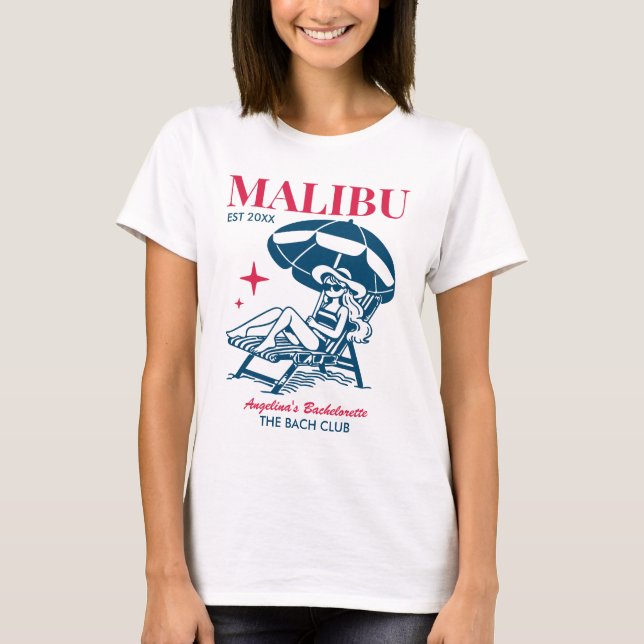 Strand Möhippa Fest Sommar Tjejresa Malibu T Shirt (Framsida)