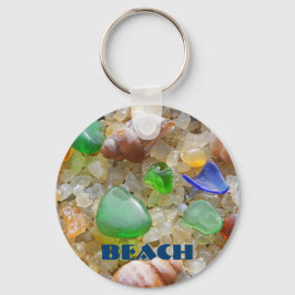 Strand nyckelringar anpassade Seaglass Havsglas