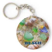 Strand nyckelringar anpassade Seaglass Havsglas