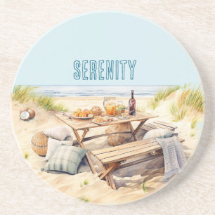 Strand Ocean Sand Picknickbord Mat Underlägg