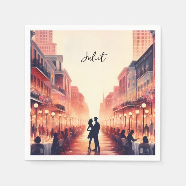 Strand Ocean Sommar Ny Orleans Bröllopsfest för br Pappersservett (Framsidan)