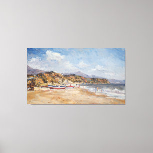 Strand och berg Nerja 2001 Canvastryck