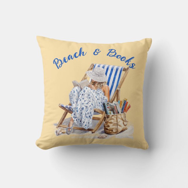 Strand och böcker snigelskal  kudde (Framsida)