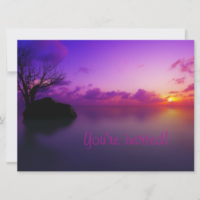 Strand och glitterinbjudan inbjudningar (Framsida)