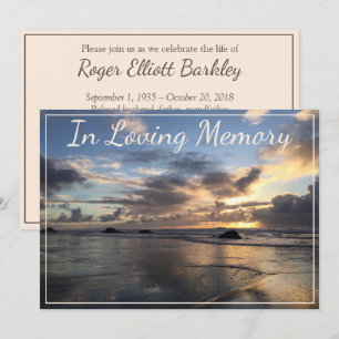 Strand och moln på inbjudningar