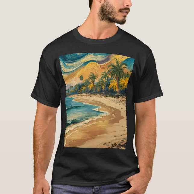 Strand, oljemålning. t shirt (Framsida)