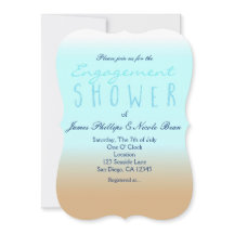 Strand Ombre Elegant Vattenfärg Förlovningsdusch