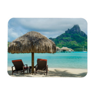 Strand på Bora Bora den rektangulära magneten Magnet