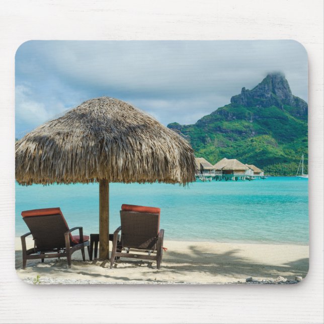 Strand på Bora Bora mousepad Musmatta (Framsidan)