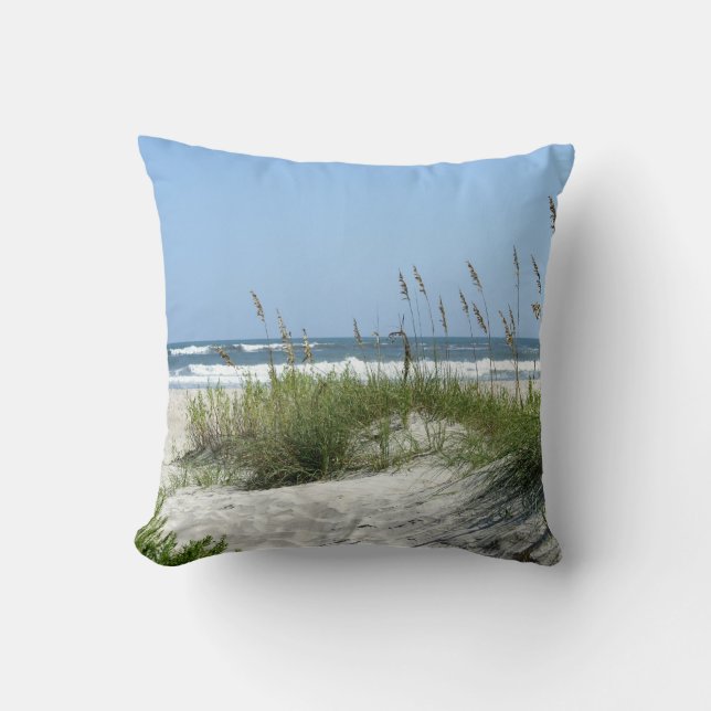 Strand på den Ocracoke reversiblen Kudde (Framsida)