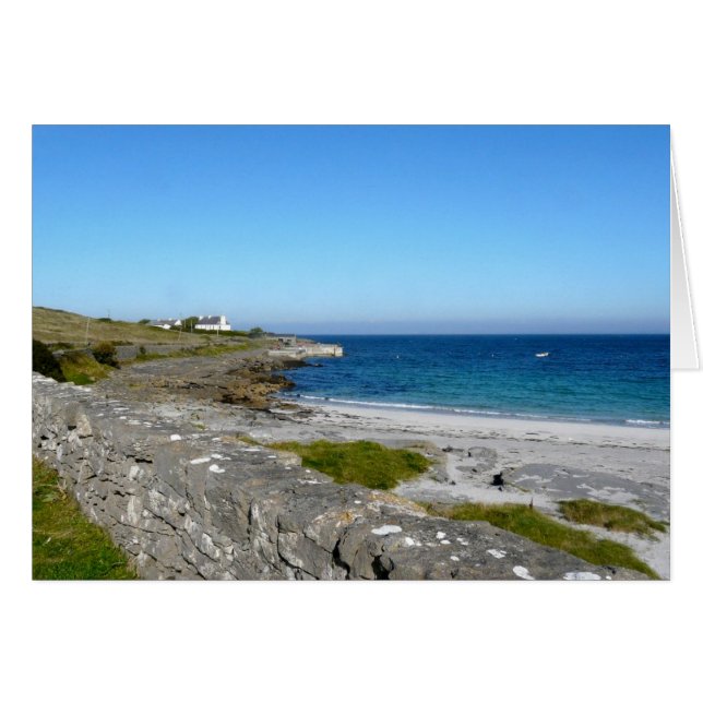 strand på Inis Mor, Aranöarna Hälsningskort (Framsidan Horizontal)