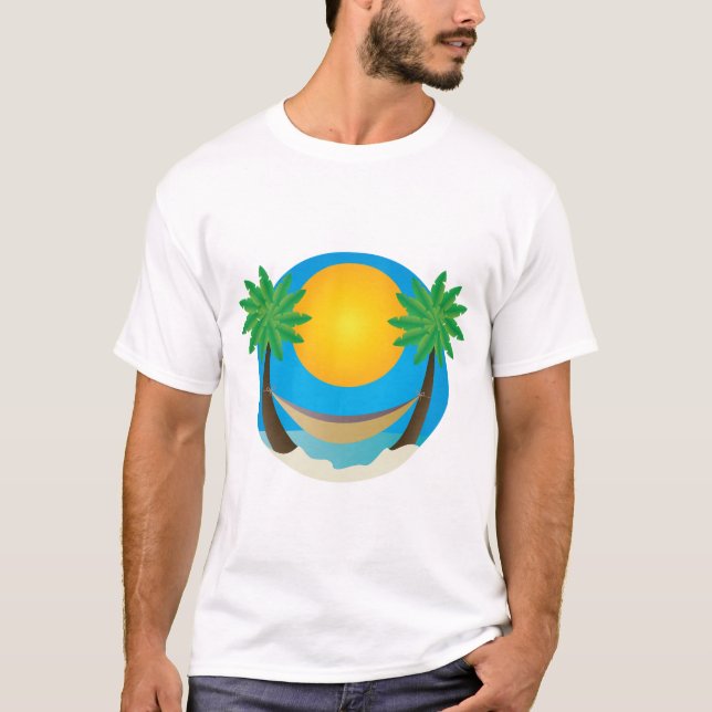 Strand Palmer Hängmatta T Shirt (Framsida)