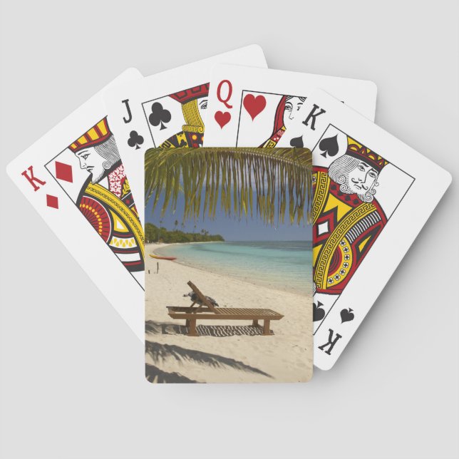 Strand, palmer och solstol casinokort (Baksidan)