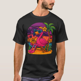 Strand Palmsommar Solnedgång Semester Roligt T Shirt