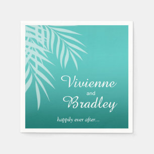 Strand Palmtree Siluett Cocktail   aqua Pappersservett