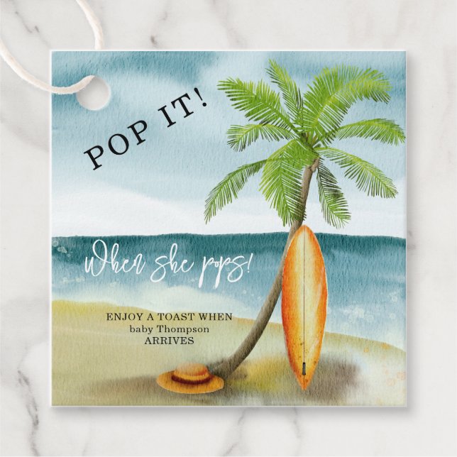 Strand - Popp! När hon poppar! Gåvor Etiketter (Framsida)