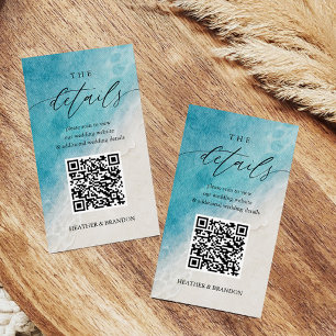 Strand QR-kod Bröllopsdetaljer Tilläggskort