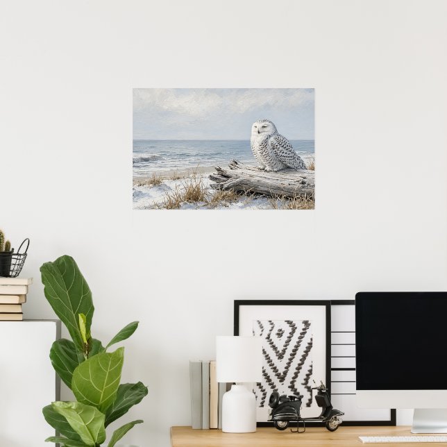 Strand Rast Snöugglaaffisch Poster (Hemmakontoret)