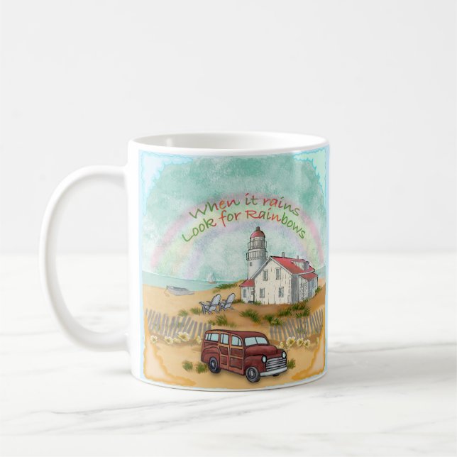 Strand Regnbåge Fyren Kaffemugg (Vänster)