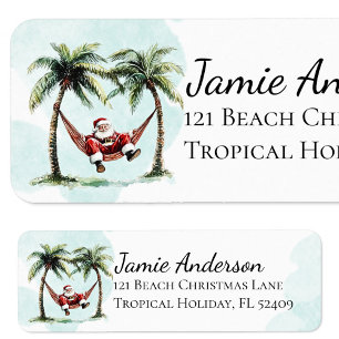 Strand returadressetiketter Jul Santa Returadress Etikett
