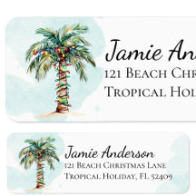 Strand returadressetiketter | Julpalmer
