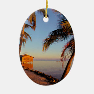 Strand Roatan Honduras Julgransprydnad Keramik