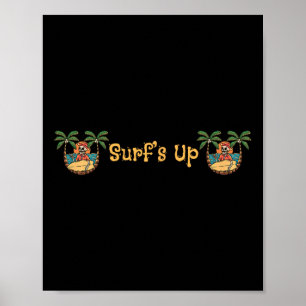 Strand Rolig Sol Surfande Skelett Jacksonville Bea Poster