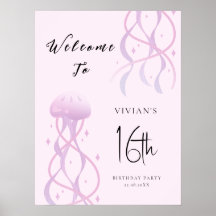 Strand Rosafärgad Sweet Sixteen-fest Invitation
