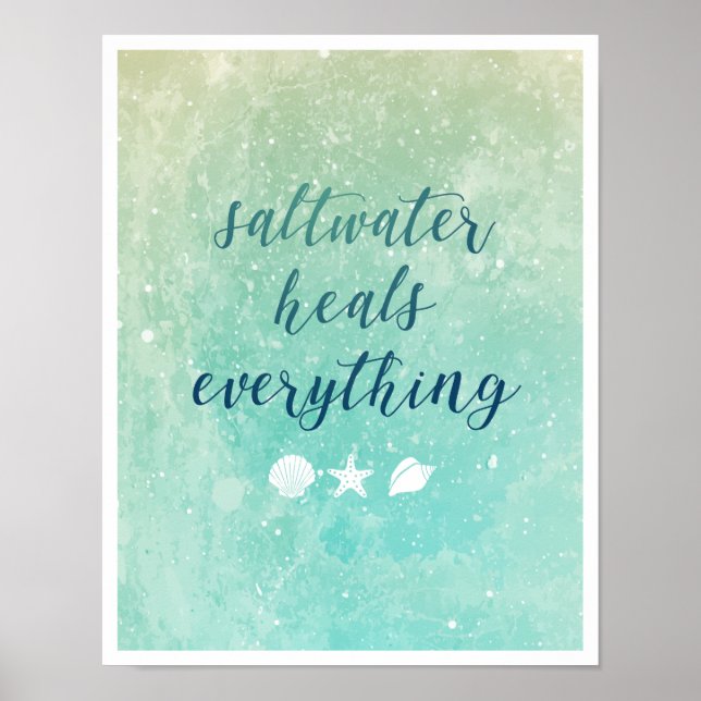 Strand | Saltvatten botar allt Poster (Framsidan)