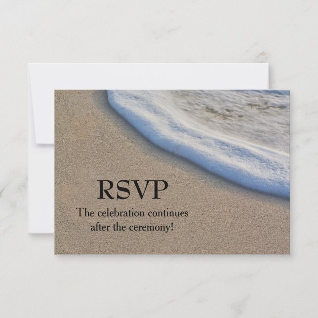 Strand Sand och Havs Skum Bröllop RSVP OSA Kort (Framsida)