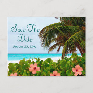 Strand Save the Date Destination Bröllopskort Meddelande Vykort