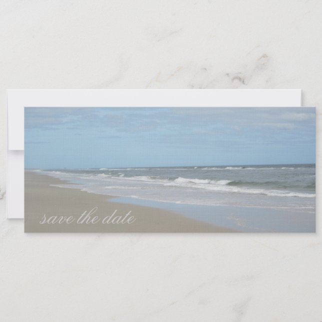 Strand Save the Date-kunngörelse Spara Datumet (Framsida)