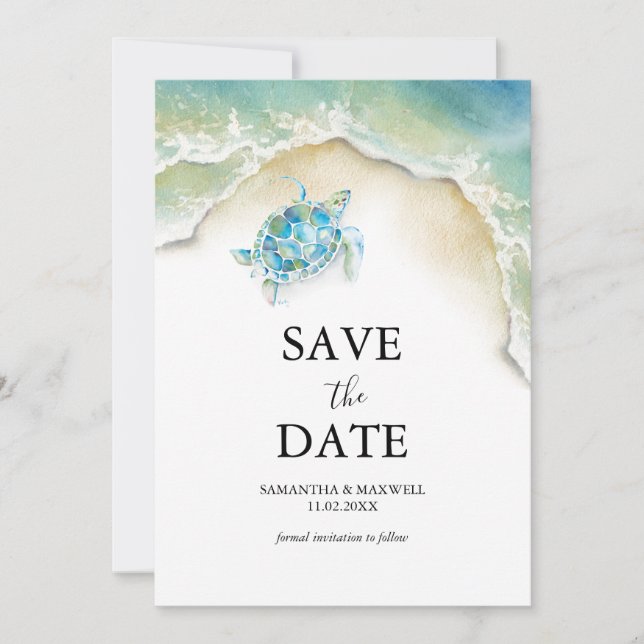 Strand Save The Dates för bröllop (Framsida)