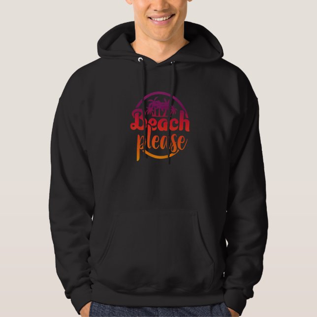 Strand Semester Slut Strand Palmträd Hoodie (Framsida)