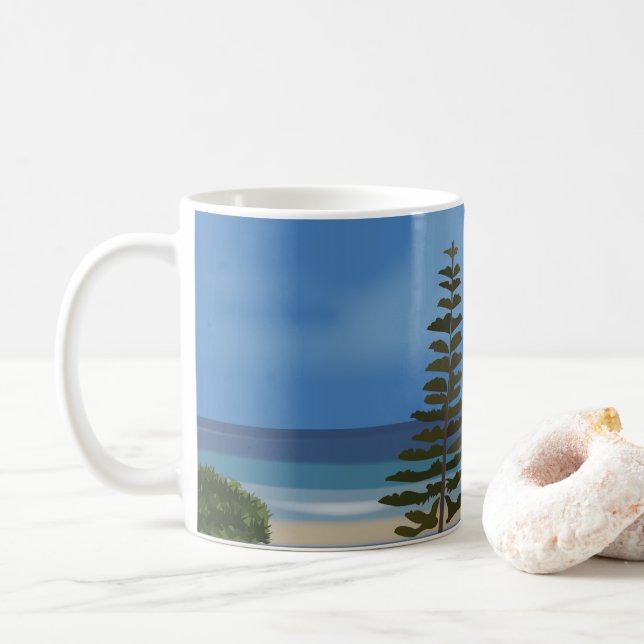 Strand Sjö Tall Natur Kaffemugg (Med munk)