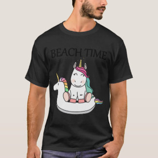 Strand sol sommar enhörning simbassäng t shirt