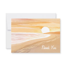 Strand Solnedgång Akvarell | Vacker Gul 