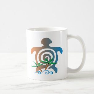 Strand-solnedgång-sköldpadda Kaffemugg